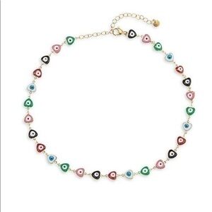 EYE CANDY LA Luxe Collection Heart & Eye Enamel Necklace